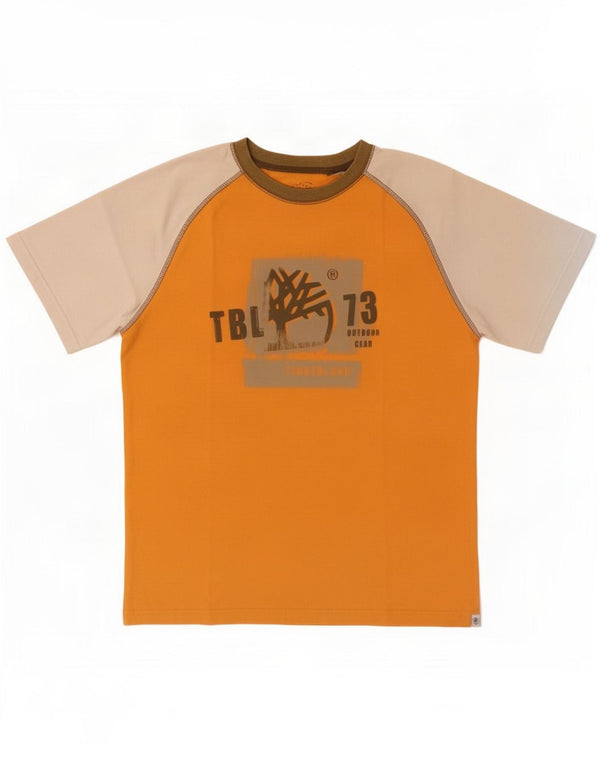 Camiseta Timberland Meninos Graphic 11-12 Anos Laranja Colorblock