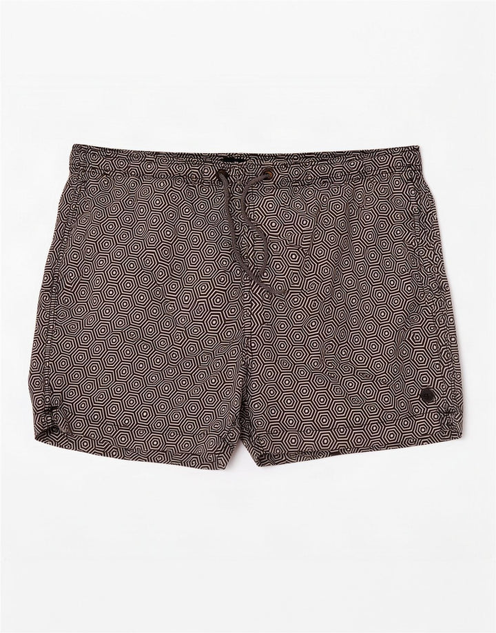 Shorts de natação masculino Superdry XL poliéster geométrico preto