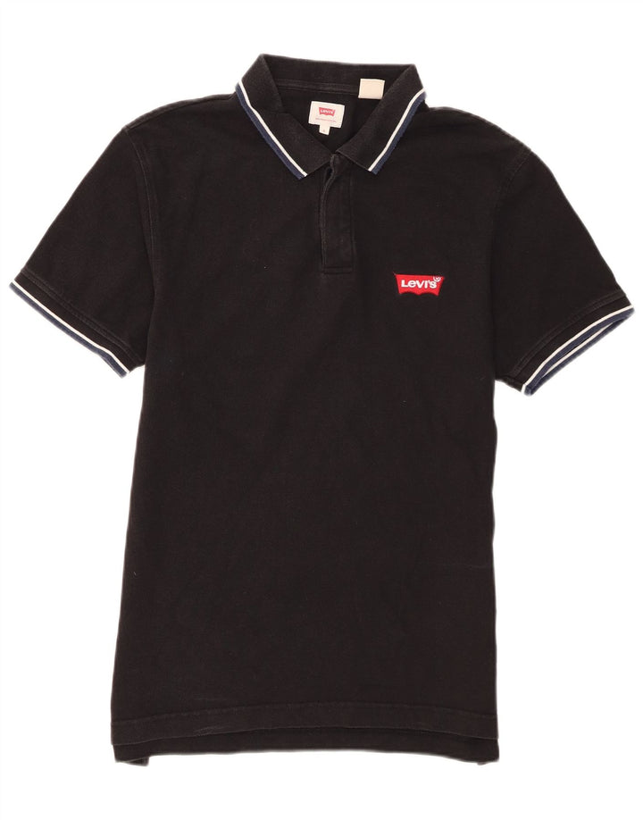Camisa polo masculina Levi's pequena preta de algodão