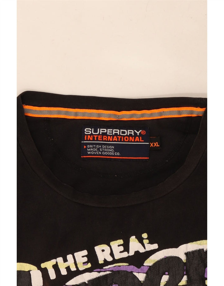 Camiseta gráfica masculina SUPERDRY Top 2XL preta