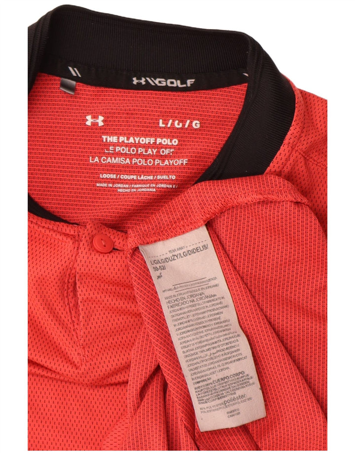 Camisa polo masculina Under Armour grande poliéster colorblock vermelho