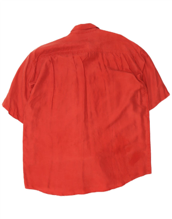 Camisa masculina de manga curta BRUGI grande seda vermelha