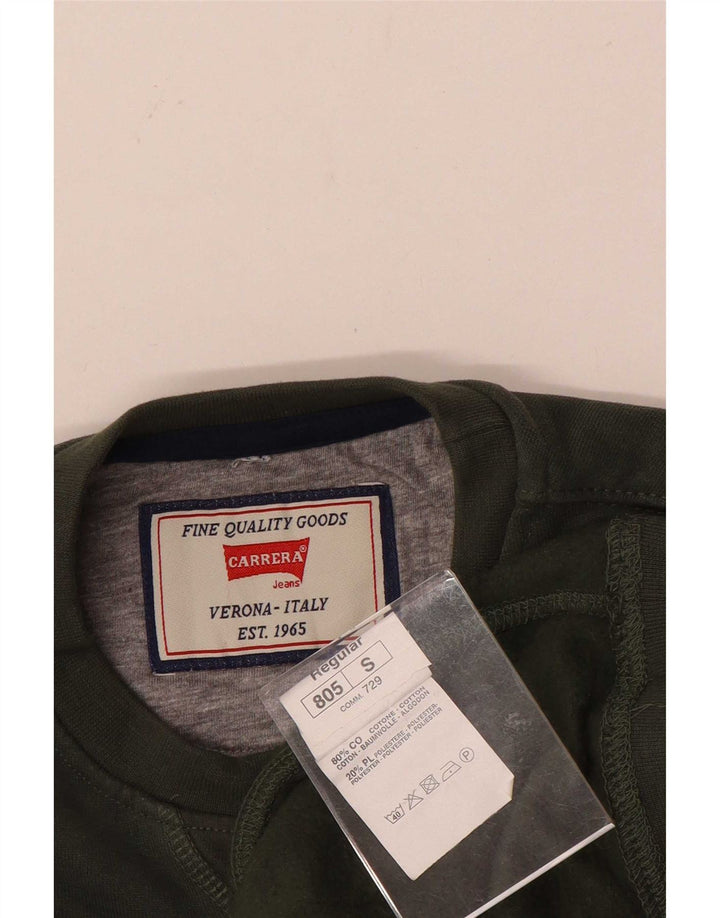Carrera moletom gráfico masculino jumper pequeno algodão cáqui