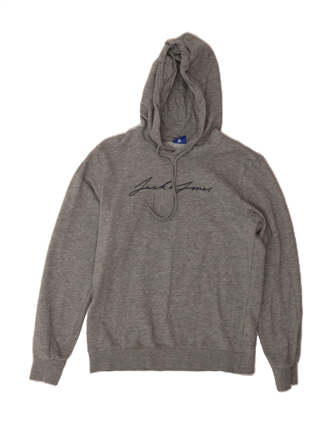 JACK & JONES Mens Graphic Hoodie Jumper Small Grey Cotton Vintage Jack & Jones and Second-Hand Jack & Jones from Messina Hembry 