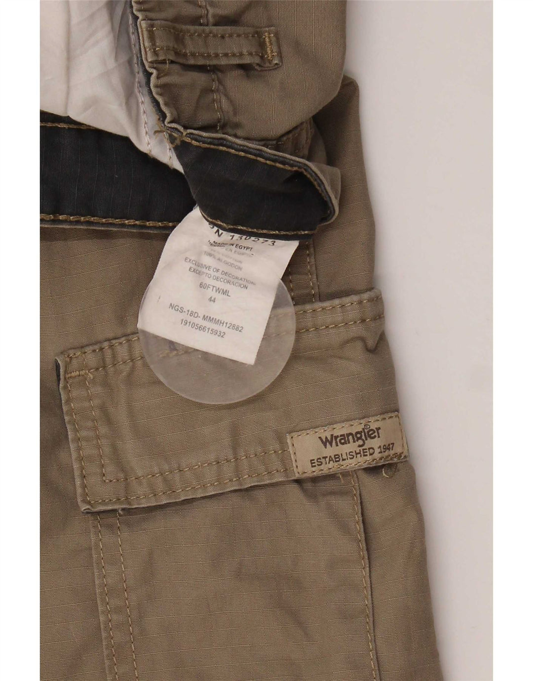 Shorts cargo masculino Wrangler W44 2XL algodão marrom
