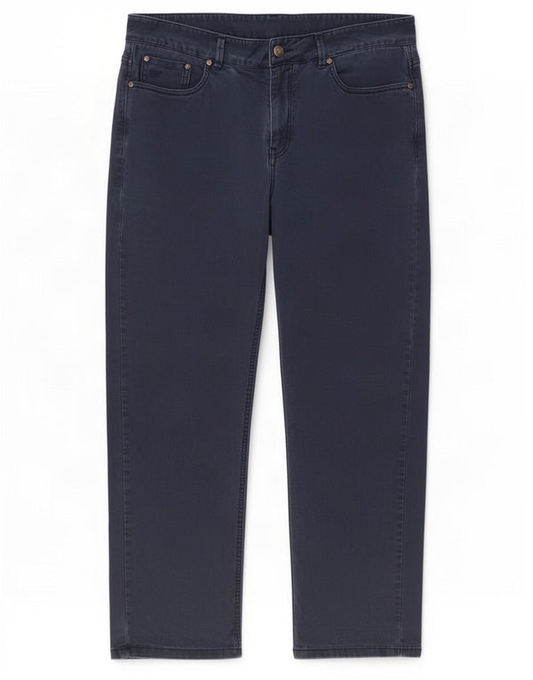 Crew Clothing Mens Slim Fit Calça Casual W36 L30 Azul Marinho Algodão