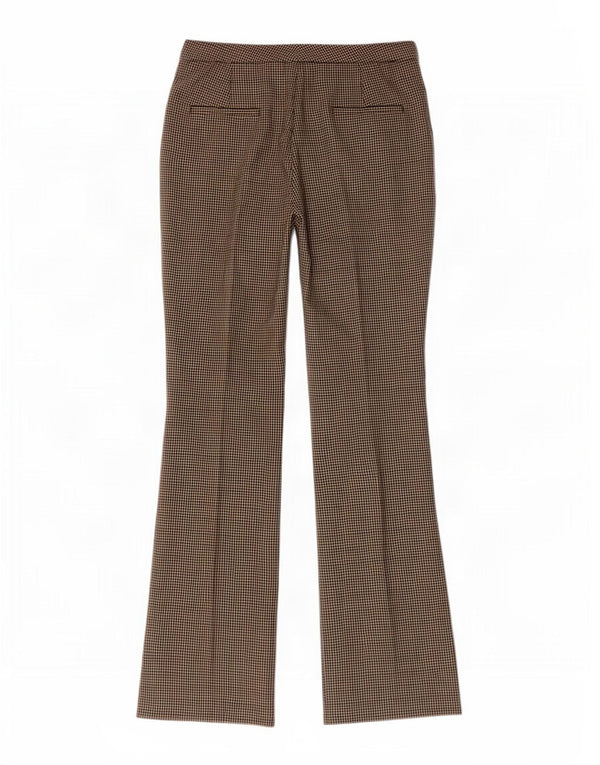 Zara Calça feminina cintura alta grande W30 L33 marrom houndstooth