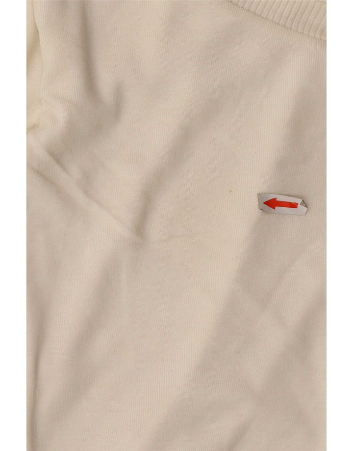 Suéter feminino Massimo Dutti cropped com decote em V Reino Unido 12 médio off white