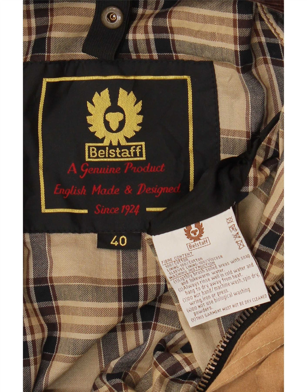 Jaqueta masculina de algodão encerado Belstaff Reino Unido 40 grande marrom