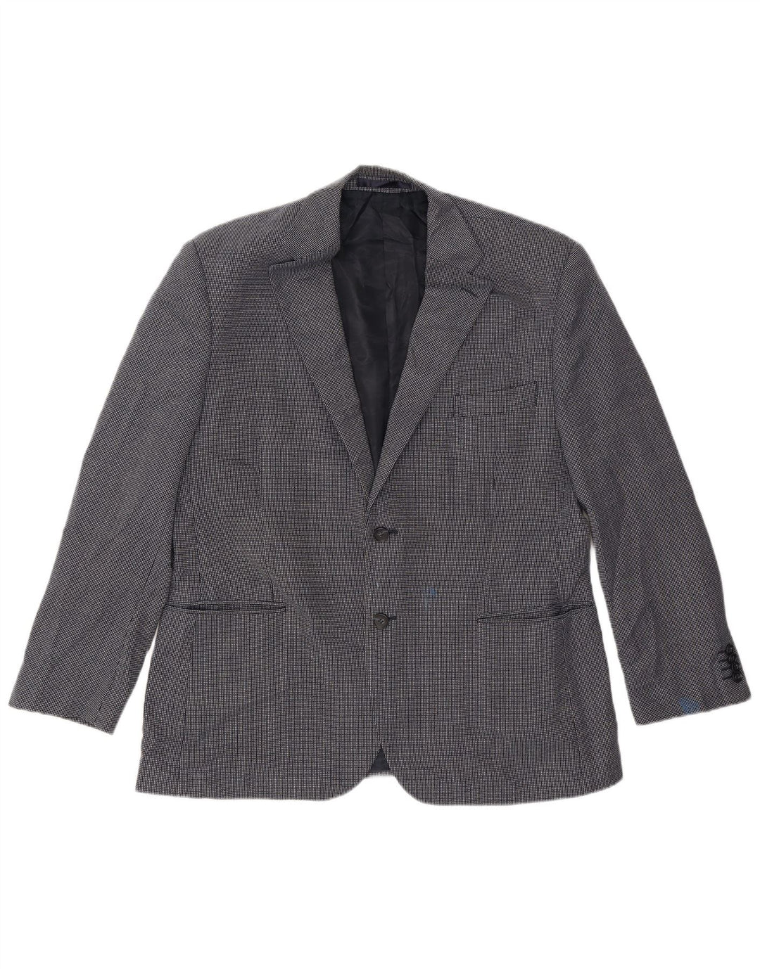 Jaqueta Blazer Curta Masculina Marks & Spencer Reino Unido 42 Grande Azul Marinho Manchado