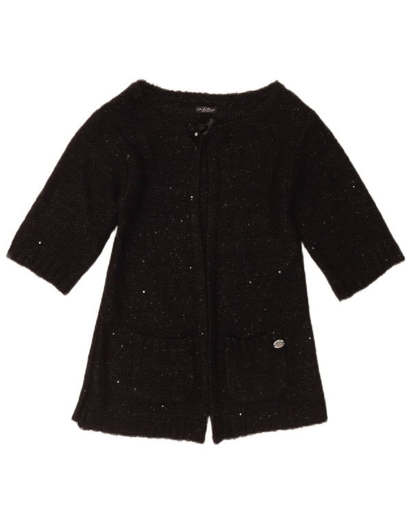 Suéter cardigã feminino Byblos manga 3/4 Reino Unido 4 XS preto manchado