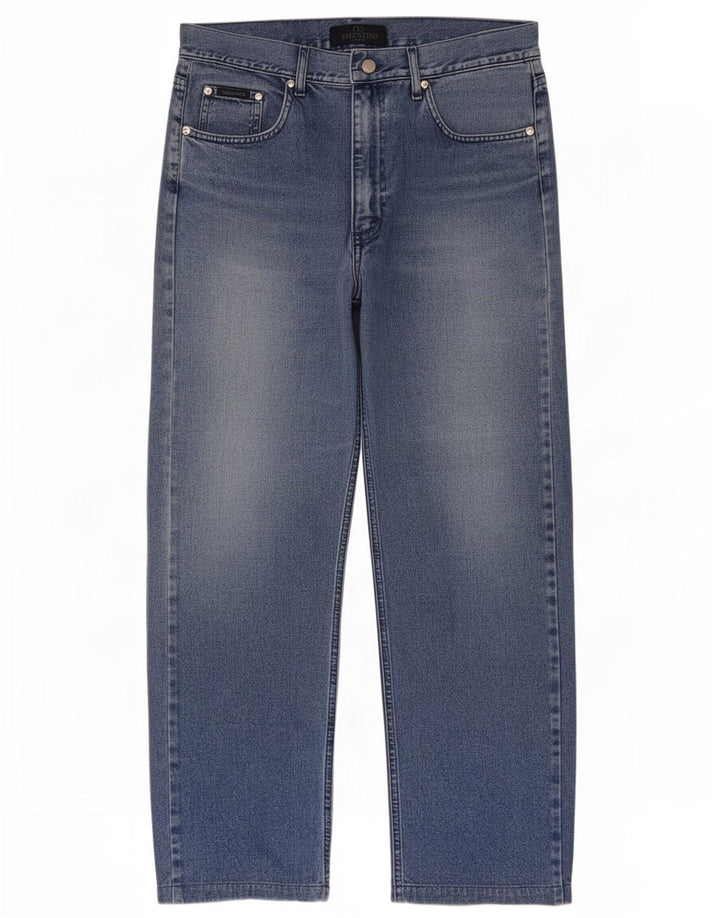 Valentino Mens Straight Jeans W34 L29 Azul