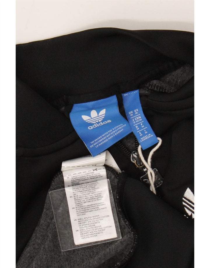 Adidas Womens Tracksuit Top Jacket UK 14 Médio Preto Poliéster