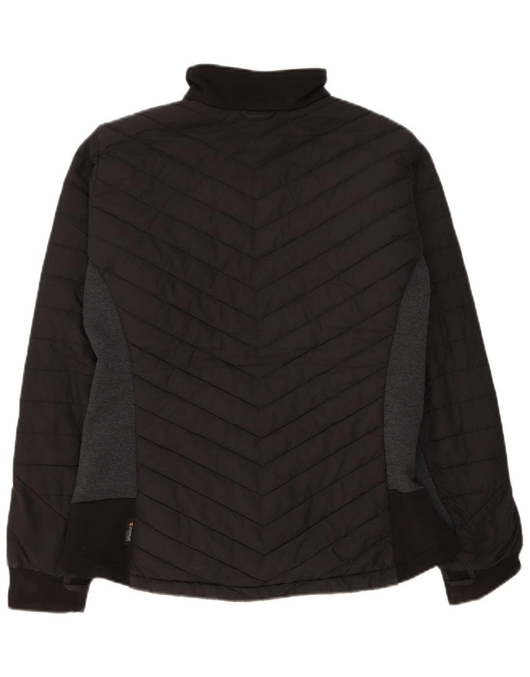 Jaqueta acolchoada feminina Jack Wolfskin Reino Unido 16 grande bloco colorido preto de poliéster
