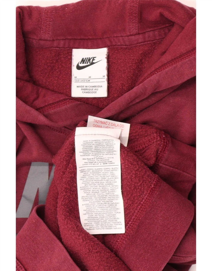 Jumper com capuz gráfico Nike Boys 10-11 anos médio marrom algodão
