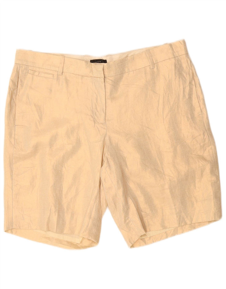 J. CREW Shorts Chino Feminino US 8 Médio W34 Linho Bege