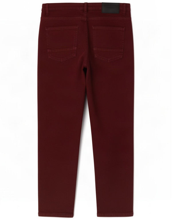 Zara Mens Jeans Cropped EU 38 Pequeno W30 L23 Borgonha Colorblock Algodão