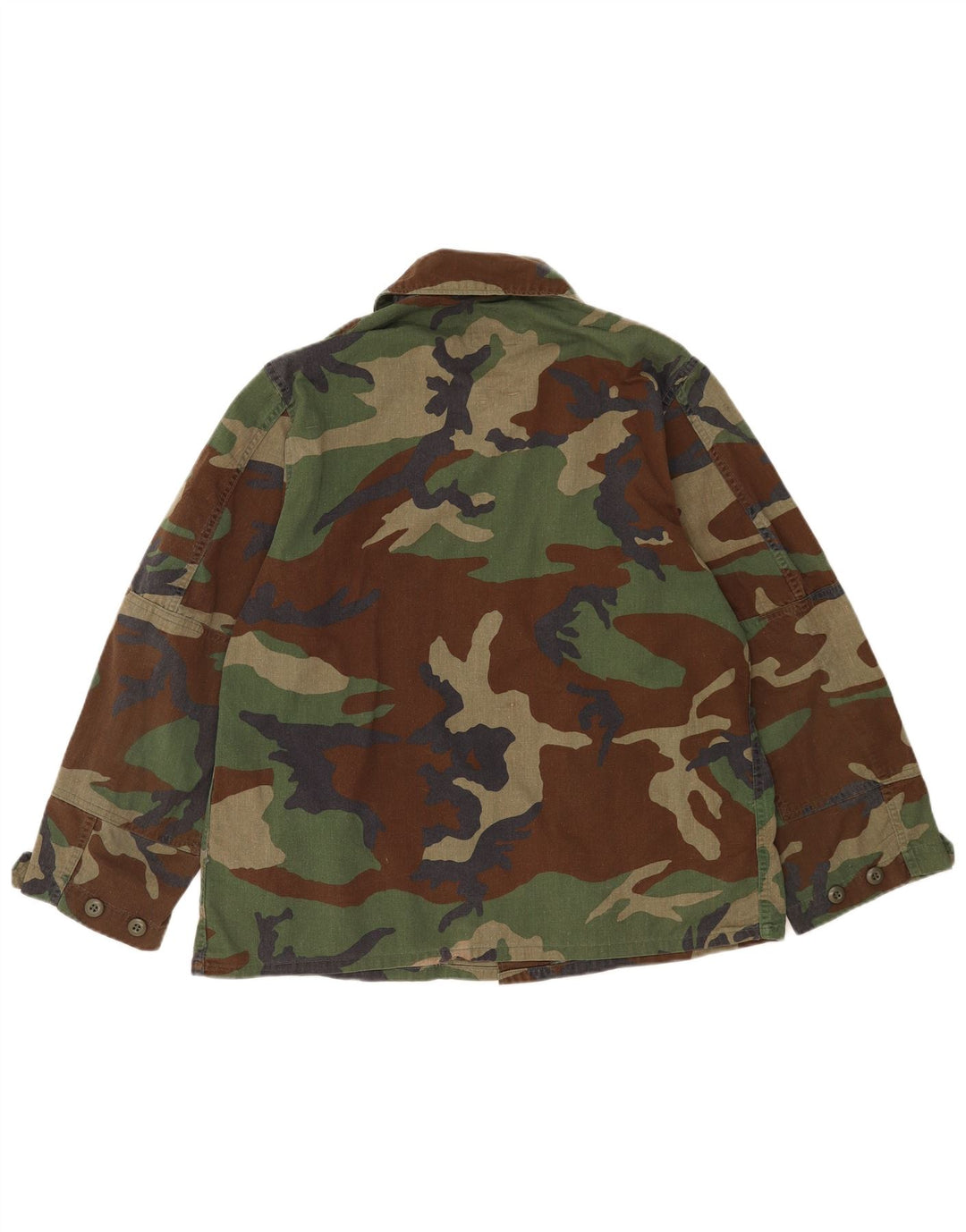 Camisa militar masculina vintage camuflagem cáqui média