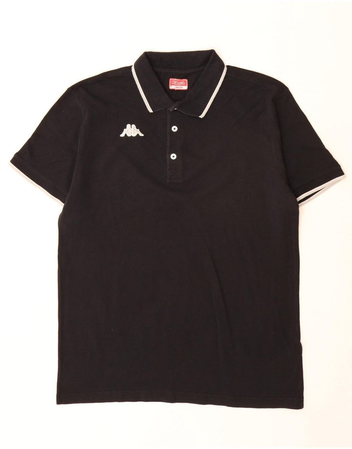 Camisa polo masculina Kappa grande preta