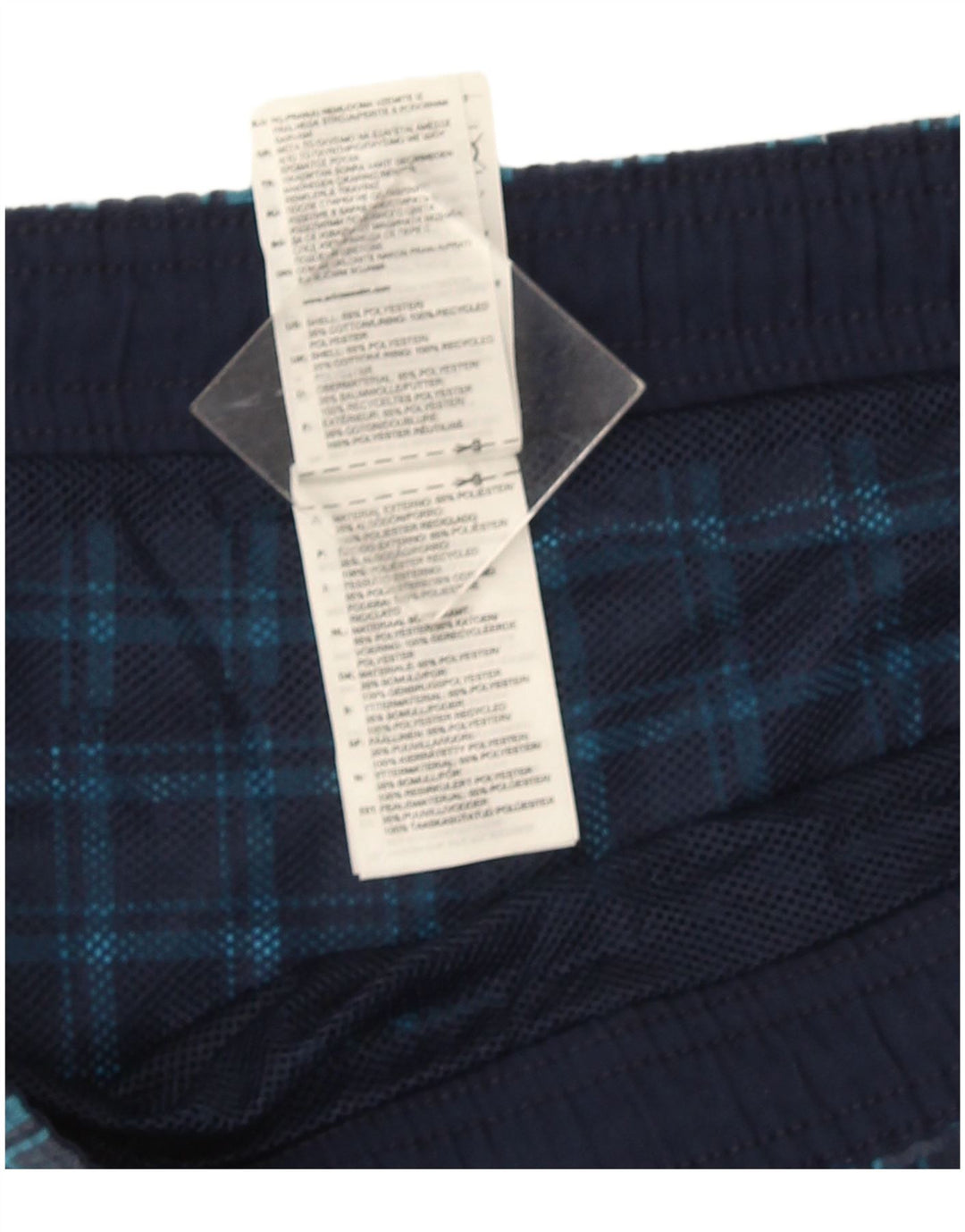 Shorts de natação masculino Adidas pequeno poliéster xadrez azul marinho
