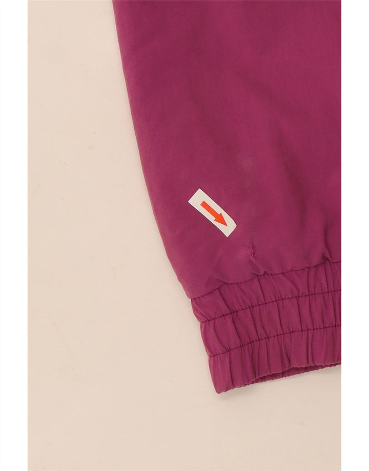 Jaqueta de esqui pulôver gráfico masculino vintage Reino Unido 44 2XL bloco colorido roxo