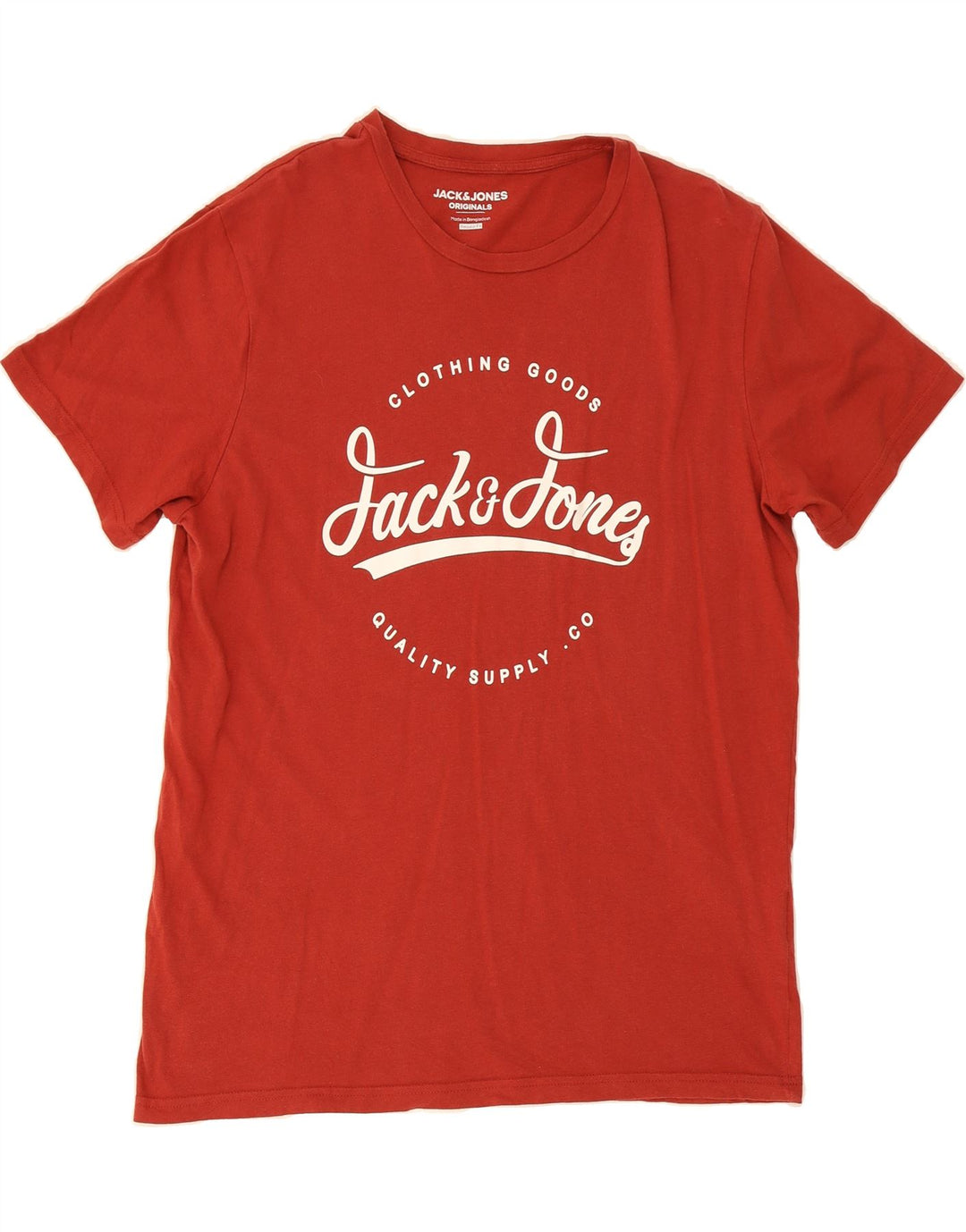 JACK & JONES Mens Regular Fit Graphic T-Shirt Top Large Red Cotton Vintage Jack & Jones and Second-Hand Jack & Jones from Messina Hembry 
