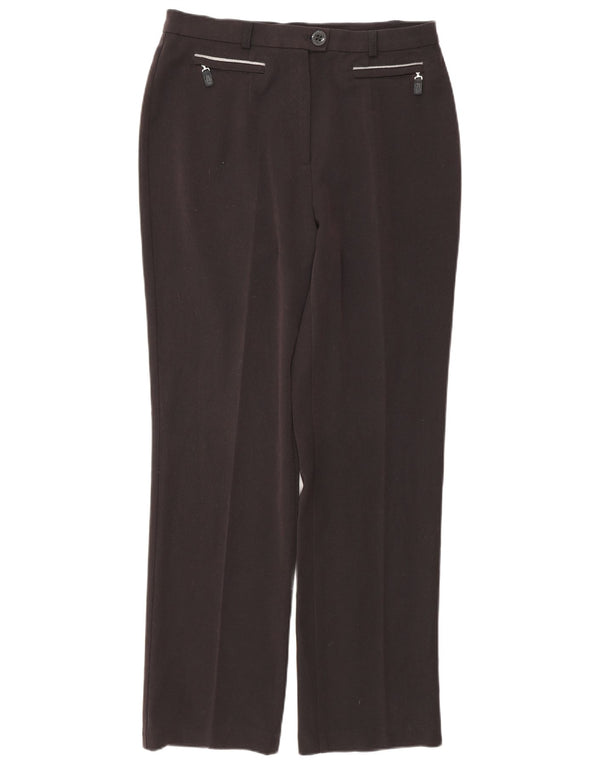 Calça feminina reta casual Marks & Spencer Reino Unido 12 médio W30 L29 preta