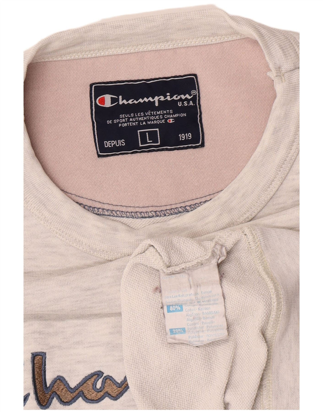 Champion moletom gráfico masculino jumper grande algodão manchado cinza