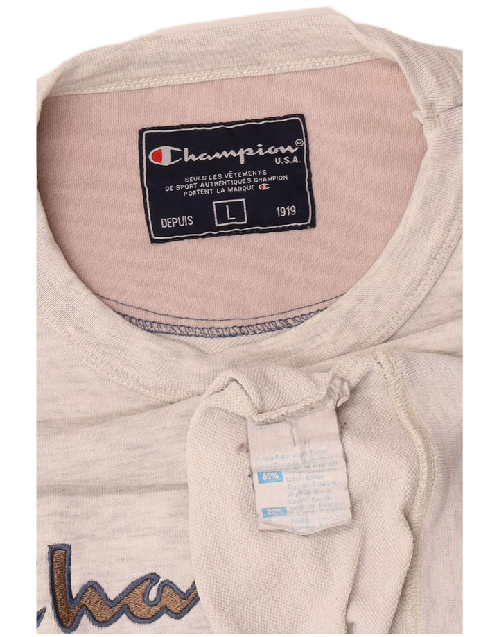 Champion moletom gráfico masculino jumper grande algodão manchado cinza