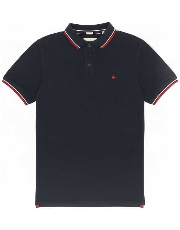Camisa polo masculina Jack Wills médio algodão listrado azul marinho