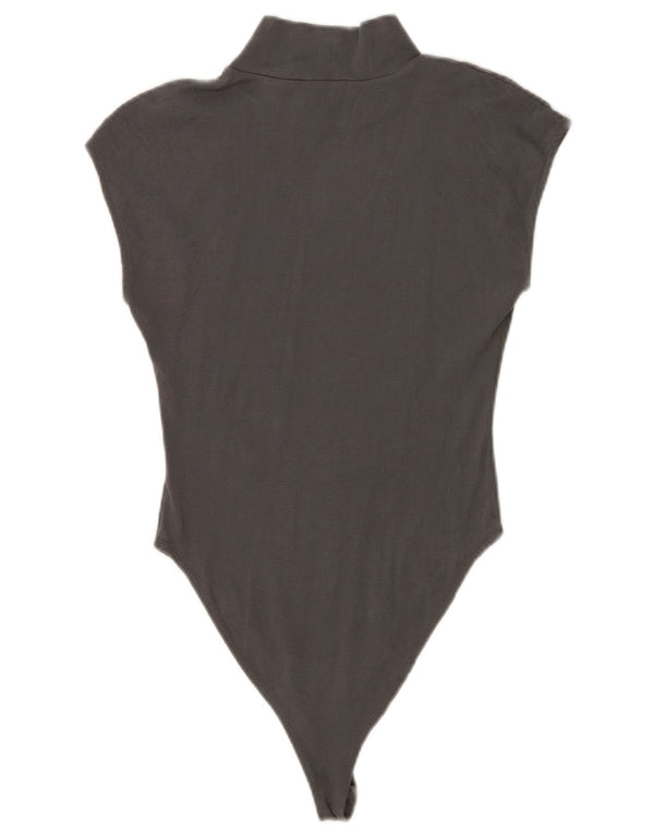 Macacão feminino sem mangas Zara UK 12 algodão cinza médio