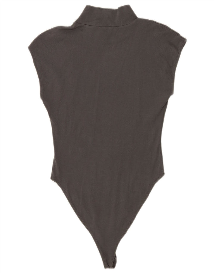 Macacão feminino sem mangas Zara UK 12 algodão cinza médio