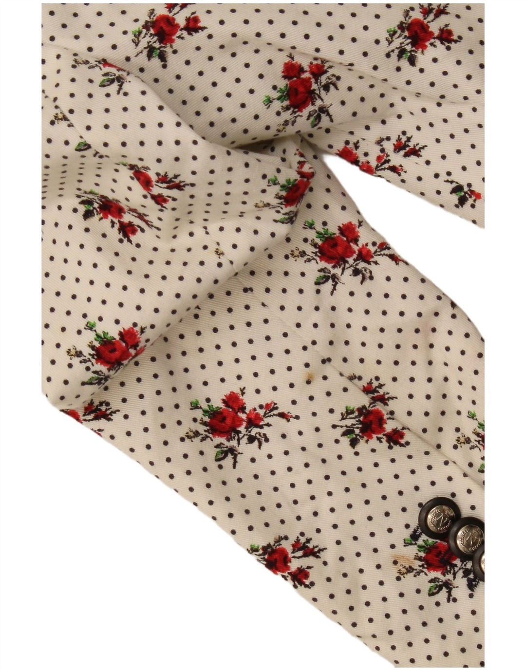 Jaqueta blazer feminina Zara com 1 botão Reino Unido 12 algodão floral branco médio