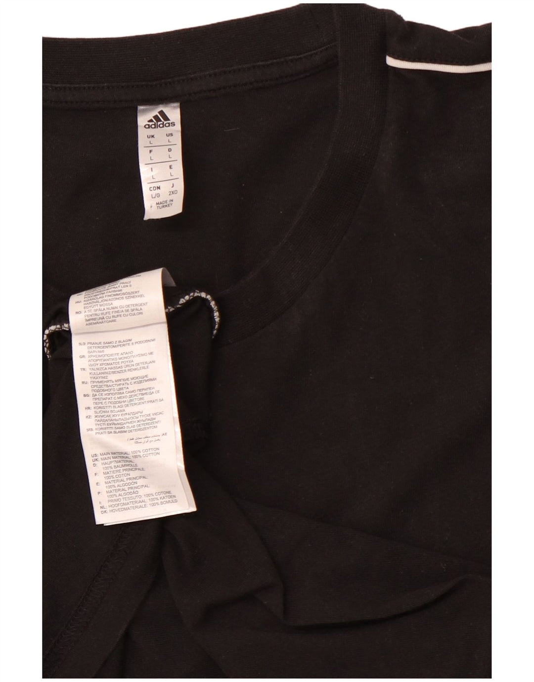 Camiseta masculina Adidas grande algodão preto