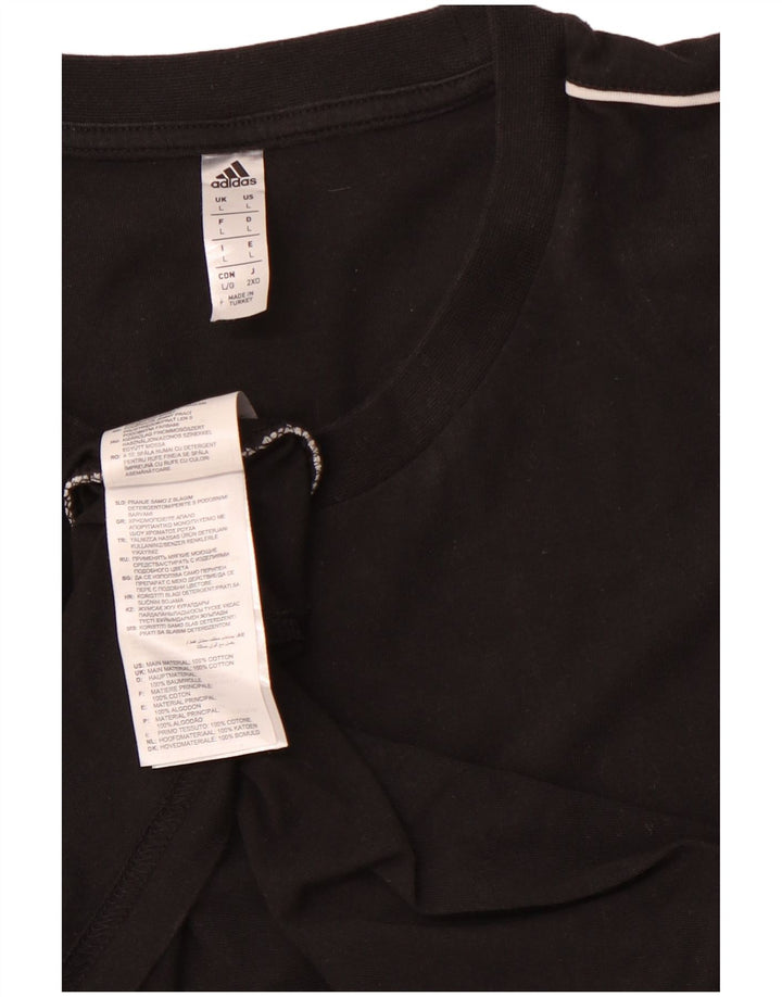 Camiseta masculina Adidas grande algodão preto