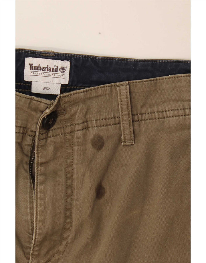 Shorts cargo masculino Timberland W32 médio cáqui algodão