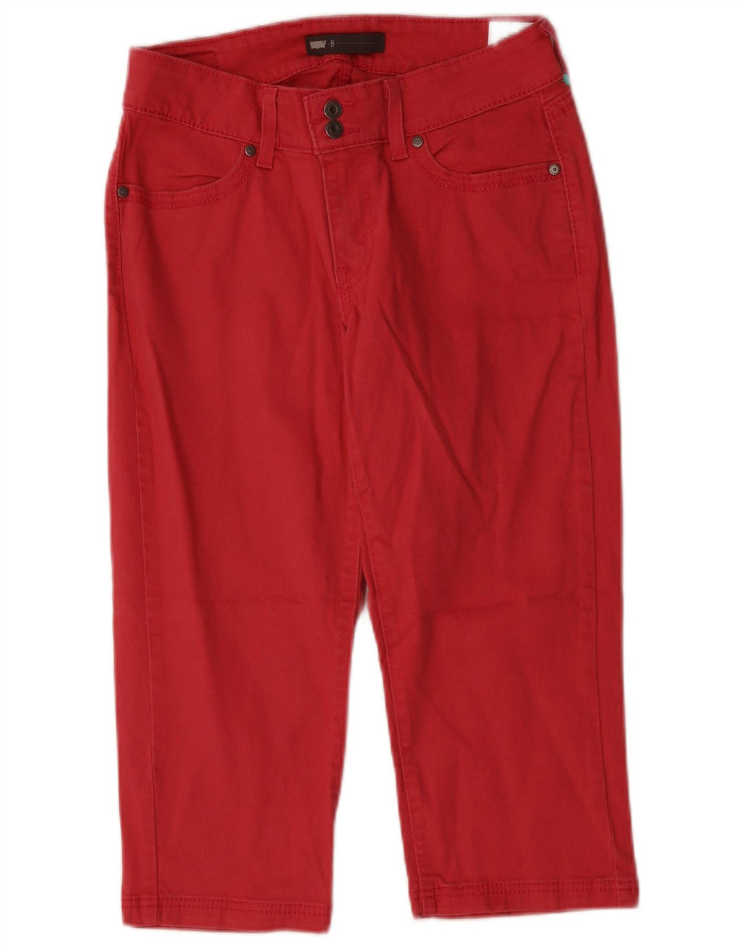 LEVI'S Capri Jeans Feminino US 8 Médio W28 L19 Algodão Rosa