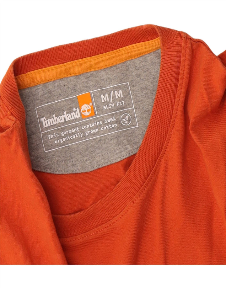 Camiseta masculina Timberland Slim Fit Top Médio Algodão Laranja