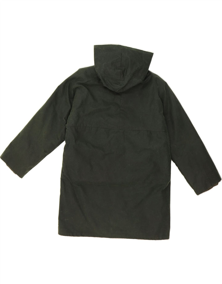 GAME TECHNICAL APPAREL Mens Hooded Waxed Jacket UK 32 2XS Green Cotton Vintage Game Technical Apparel and Second-Hand Game Technical Apparel from Messina Hembry 