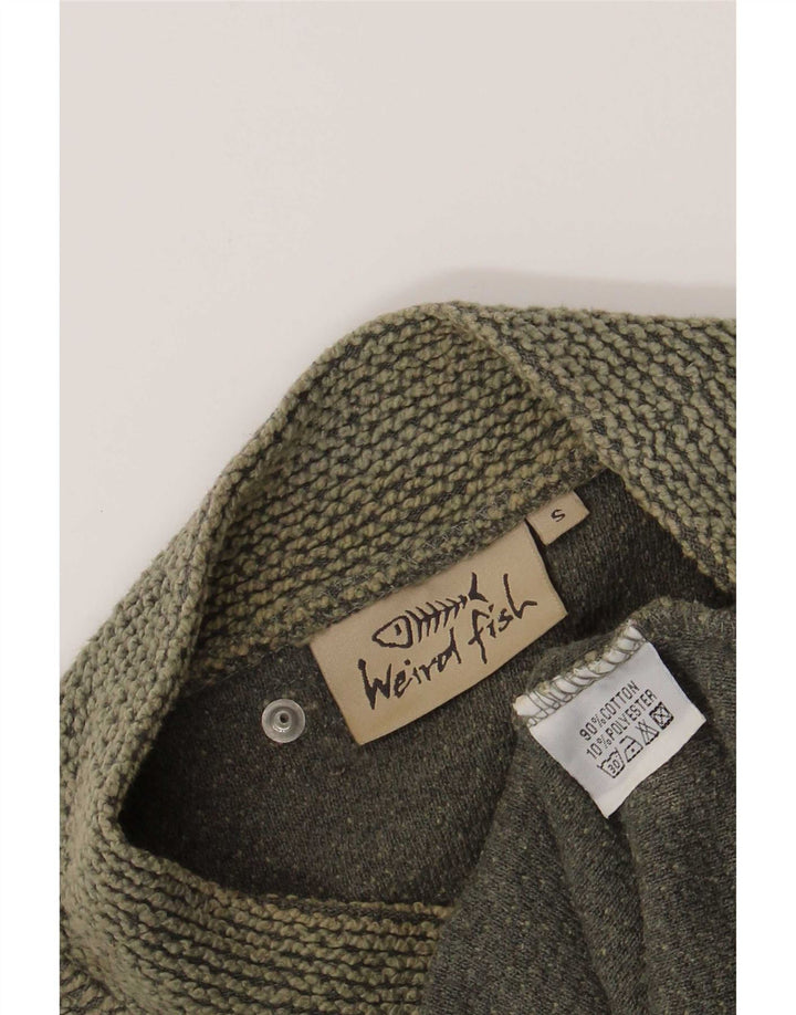 Moletom masculino estranho peixe jumper pequeno algodão cáqui