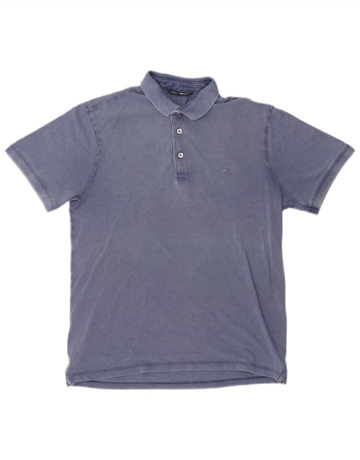 Camisa polo masculina Gas médio algodão azul