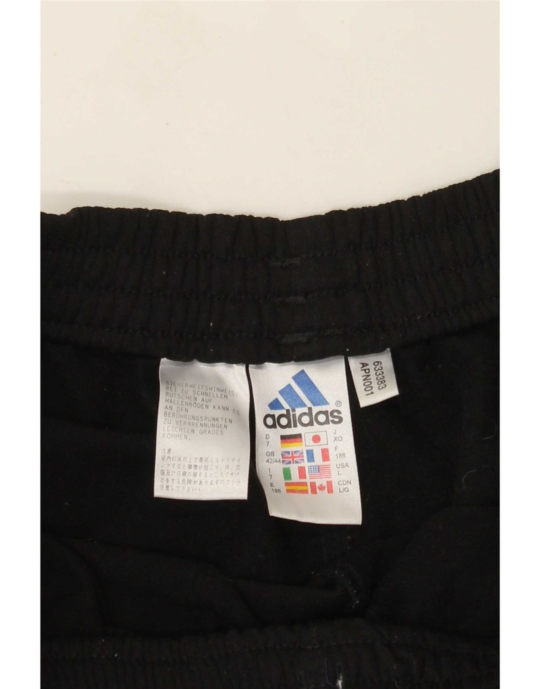 Calça de treino masculina Adidas UK 42/44 grande poliéster preto