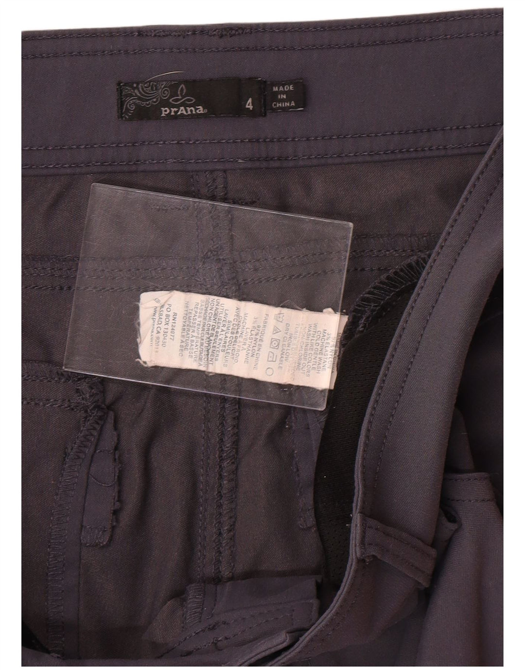 PRANA Bermuda feminina US 4 pequena W30 cinza nylon