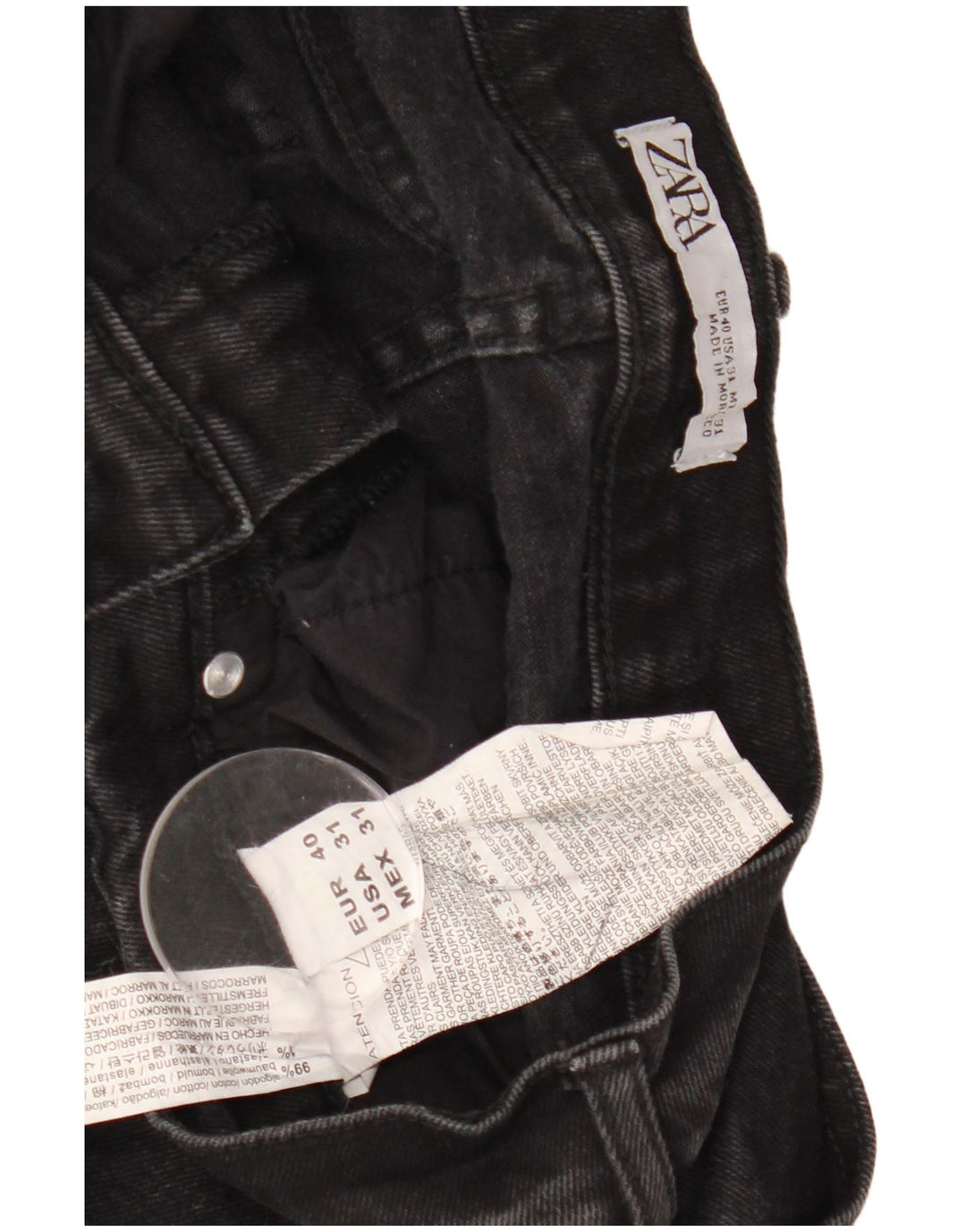 Zara Mens Skinny Jeans EU 40 Médio W30 L30 Algodão Preto