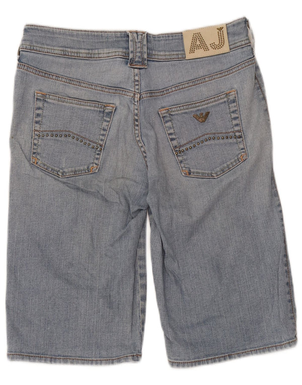 Shorts jeans feminino Armani W28 algodão azul médio