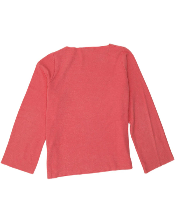 Zara Womens Oversized Top Manga Longa Reino Unido 16 Grande Algodão Rosa