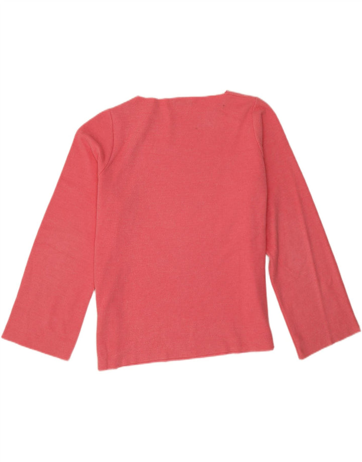 Zara Womens Oversized Top Manga Longa Reino Unido 16 Grande Algodão Rosa