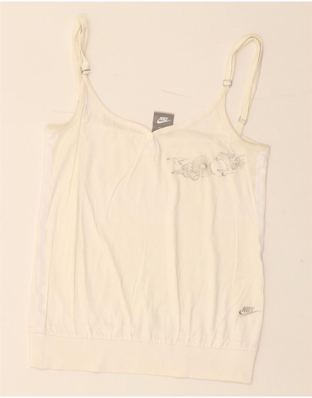 Top Nike Feminino Crop Graphic Cami UK 10/12 Médio Off White