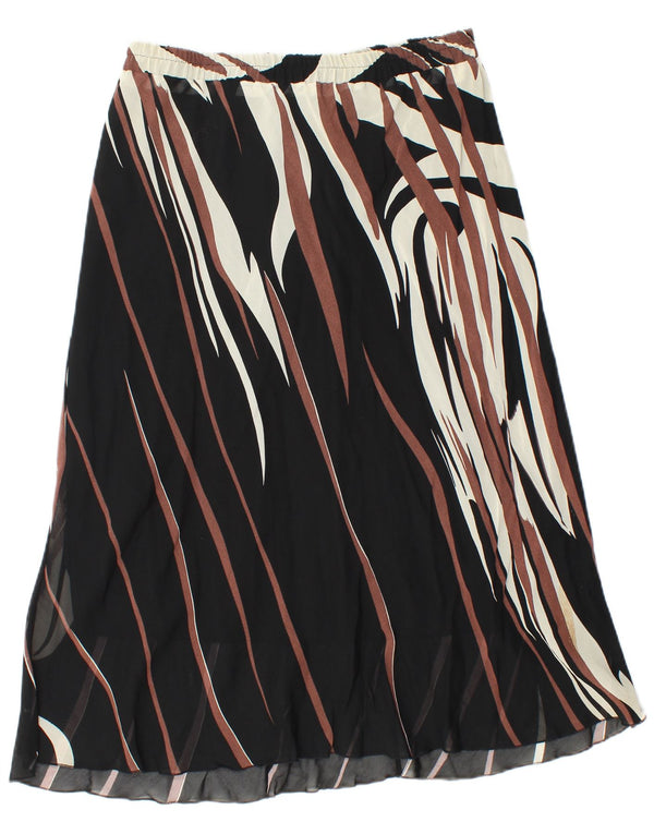 Saia feminina vintage linha A W30 listrada preta média