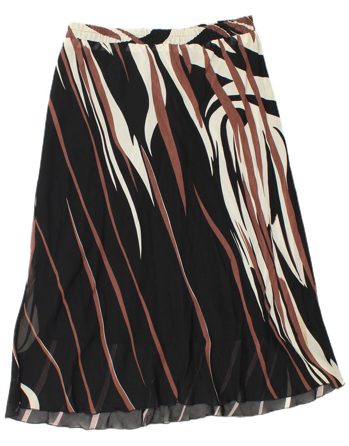 Saia feminina vintage linha A W30 listrada preta média